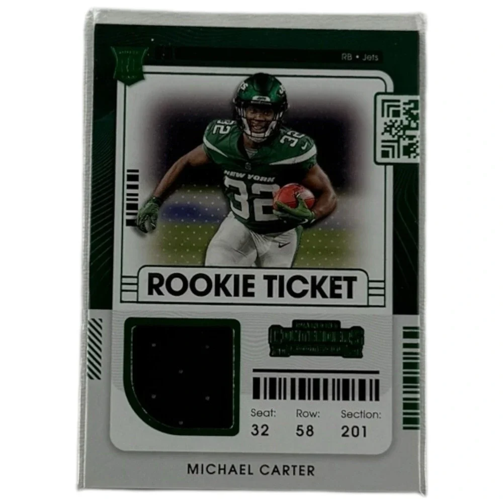 2021 Panini Contenders Football Michael Carter Rookie Ticket Patch Green RTS-MCA